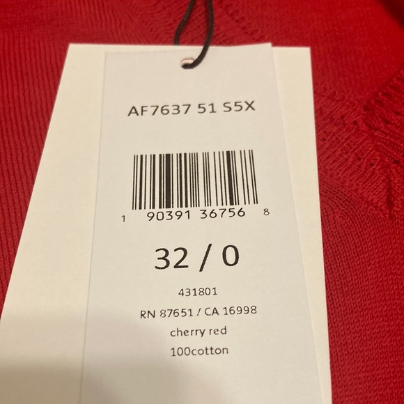 NWT Lacoste V-neck Jersey Sweater - Cherry Red - Picture 9 of 9